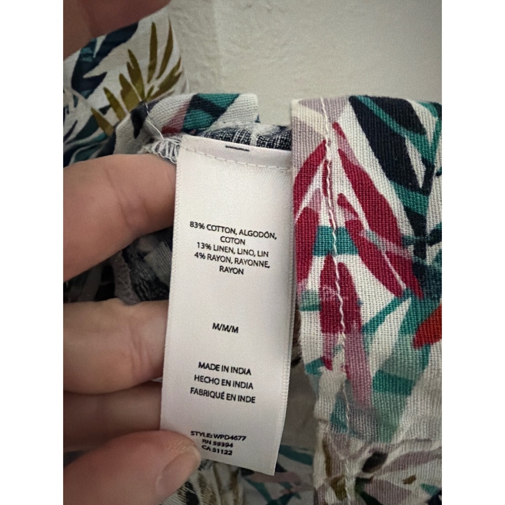 BeachLunchLounge Tropical Palm Print Tiered Flutter Sleeve Dress Medium WPD4677 - Picture 4 of 5